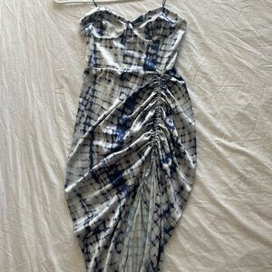 Asos designs Blue Tie-Dye Dress